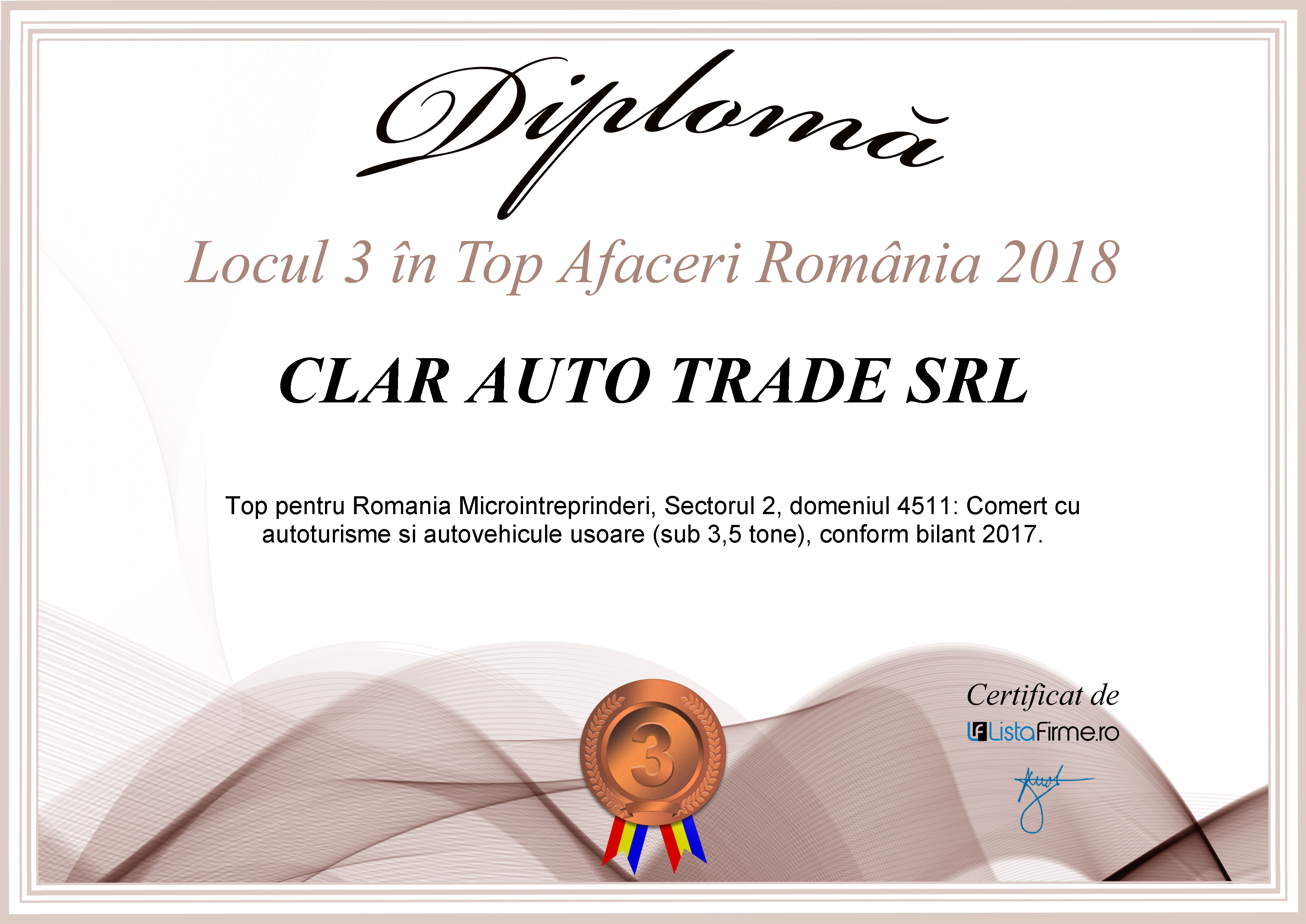 3rd place in Top Business Romania 2018