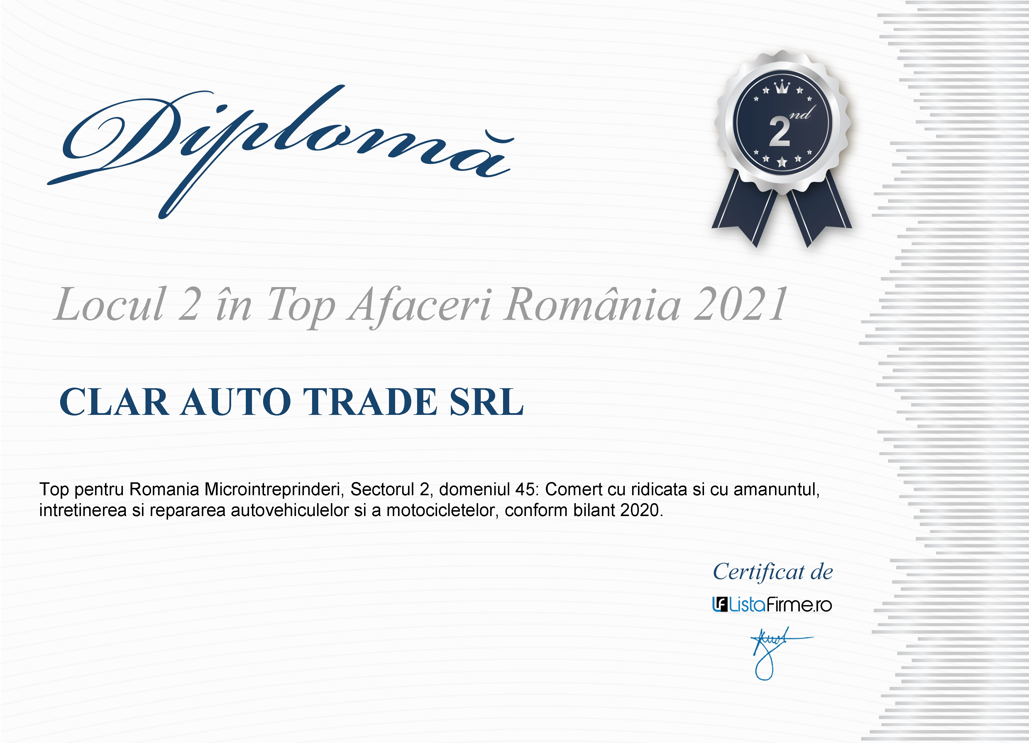 3rd place in Top Business Romania 2021